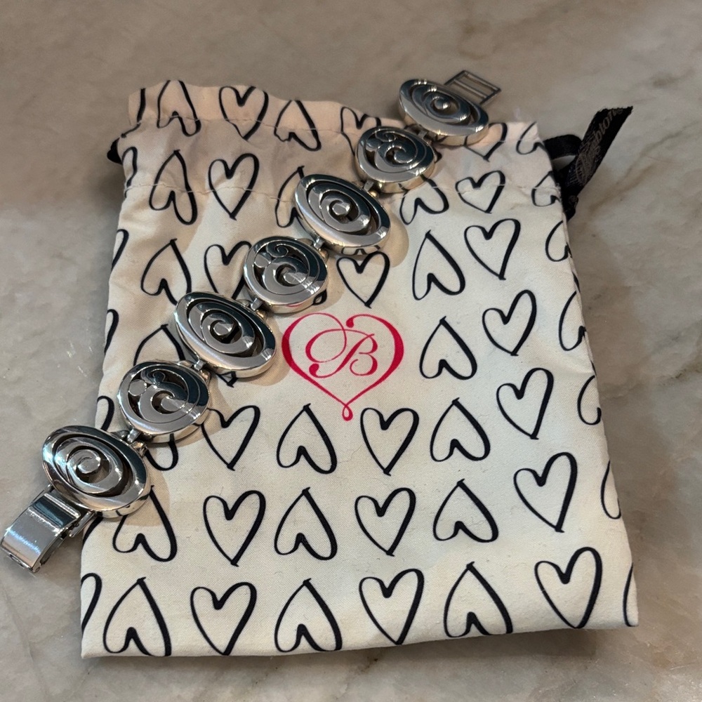 Brighton Silver Heart Clasp Bracelet